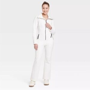 All in Motion Women's Snow Sport White Jumpsuit with Black Accents
